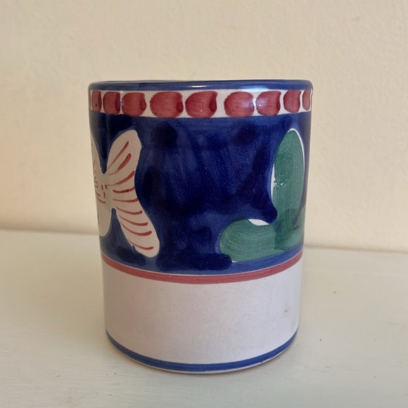 VINTAGE VIETRI CAMPAGNA PESCE MUG ITALY BLUE FISH HAND PAINTED - Picture 3 of 8